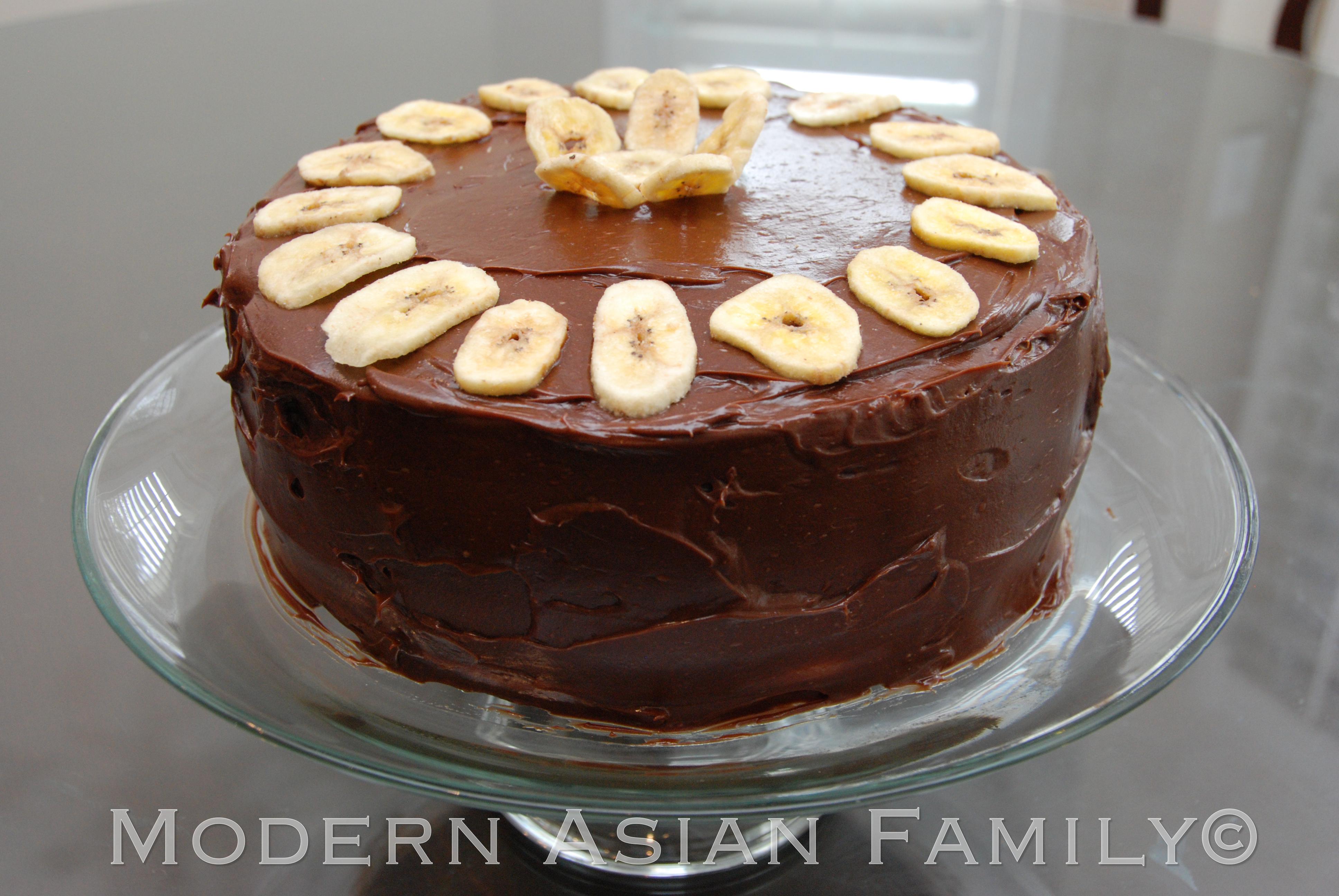 Eggless Banana Chocolate Cake Recipe